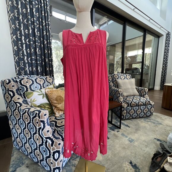 Lucky Brand Dress Rose Pink sleeveless lined lace-details Sz M New MRSP $118 - Picture 1 of 8